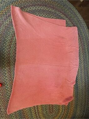 Coral Pink Knit Queen West 100% cotton throw 48"x68"